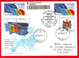 Moldova, Used FDC., Moldova - EU Association, 2014 - EU-Organe