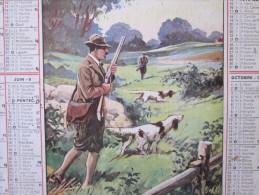 1938 Calendrier Almanach Des PTT Des Postes Et Télégraphes Grand Format Une Matinée De Chasse Chien Chasseur - Groot Formaat: 1921-40