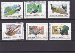 PEACOCKS 6 STAMPS 1977  MINT **, HUNGARY. - Pauwen