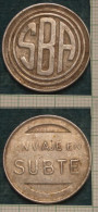 M_p> CURIOSITA' Gettone Metropolitana Argentina Società SBA, " UN VIAJE EN SUBTE " - Monedas / De Necesidad