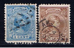 NL+ Niederlande 1894 Mi 35-36 Wilhelmina - Gebruikt