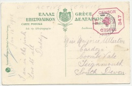 Greece 1918 WWI - British Fieldpost Stationed In Greece - Military Censored - Lettres & Documents
