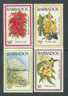 Barbade N° 604 / 07 XX Noël : Fleurs, Les 4 Valeurs Sans Charnière, TB - Barbados (1966-...)