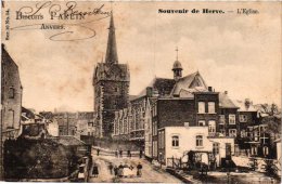 LIEGE   2 CP Herve  Rue De La Station   Eglise Pub Biscuits Parein - Herve