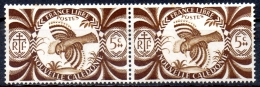 NEW CALEDONIA 1942 Free French Issue - Kagu - 5c. - Brown  MH PAIR - Neufs