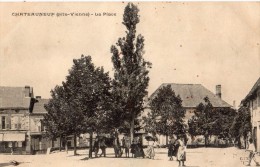 CHATEAUNEUF-LA-FORET LA PLACE TRES ANIMEE 1906 - Chateauneuf La Foret