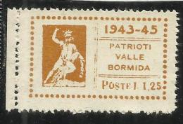 ITALY ITALIA 1945 CLN VALLE BORMIDA 1945 TESEO L. 1,25 MNH - Centraal Comité Van Het Nationaal Verzet (CLN)