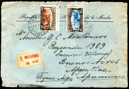 RUSSIA TO ARGENTINA Registered Front Cover 1928 FVF - Covers & Documents