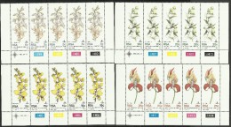 SOUTH AFRICA RSA 1981 FLORA FLOWERS ORCHIDS FIORI ORCHIDEE STRISCIA STRIP COMPLETE SET SERIE COMPLETA MNH - Unused Stamps