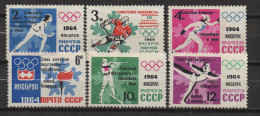 N502 .-. RUSSIA  .1964-  SC#: 2865-2871 .-. MNG.-. INNSBRUCK`64 - Winter 1964: Innsbruck