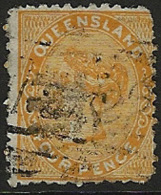 QUEENSLAND 1879 4d Orange-yellow SG 141 U NX66 - Used Stamps