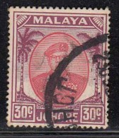 Johore Used 1949 - 1955 , 30c Malaya - Johore