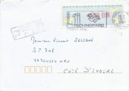 France 2002 Poissy Avions En Papier Meter Franking EMA Valeur En Rouge Cover - 2000 Type « Avions En Papier »