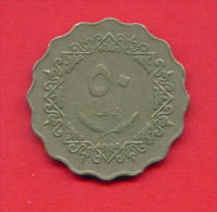 F3697A / - 50 Dirhams  - 1395 / 1975  - Libia Libya Libyen Libye Libie - Coins Munzen Monnaies Monete - Libia
