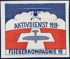 Schweiz Soldatenmarke Flieger Fliegerkompagnie 19 * Falz - Labels