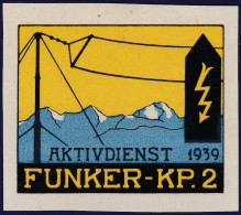 Schweiz Soldatenmarken 1939 Funker -KP.2 * Falz Gelb - Vignetten