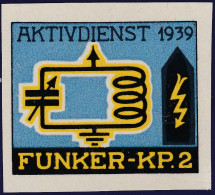 Schweiz Soldatenmarken 1939 Funker -KP.2 * Falz Blau - Vignetten