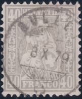 Heimat VD BULLET 1879-10-08 (Voll-Stempel) Auf Zu#42 Grau Sitzende Helvetia - Usados