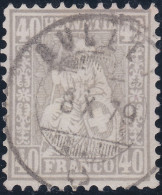 Heimat VD BULLET 1879-10-08 (Voll-Stempel) Auf Zu#42 Grau Sitzende Helvetia - Used Stamps