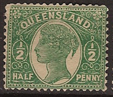 QUEENSLAND 1895 1/2d Green Burele SG 223 HM TQ194 - Ongebruikt