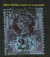 GREAT BRITAIN    Scott  # 114 VF USED PERFIN - Oblitérés