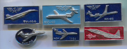 Airplanes - Soviet Union, Russia, Pin, Badge, Lot 6 Pieces - Avions