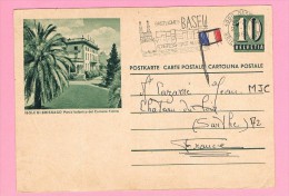 ENTIER POSTAL. ISOLE DI BRISSAGO,PARCO BOTANICO DEL CANTONE TICINO.CACHET BASEL - St. Anton