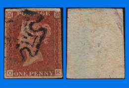 GB 1841-0030, QV 1d Red-Brown O-H Letters SG8 Plate 15 (Spec BS4b) MC, Used 3 Large Margins - Gebruikt