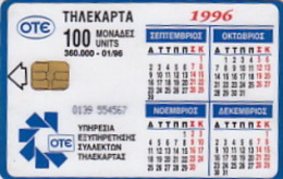 Telefonkarte Griechenland  Chip OTE   Nr.173   1996  0139 Aufl.  360 .000 St. Geb. Kartennummer   554567 - Griechenland