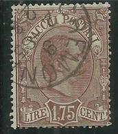 ITALIA REGNO ITALY KINGDOM 1884 - 1886 PACCHI POSTALI LIRE 1,75 TIMBRATO USED - Colis-postaux