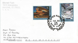 United Nations 2001 New York Millennium Reading Newspaper Turtle Paintings Cover - Lettres & Documents