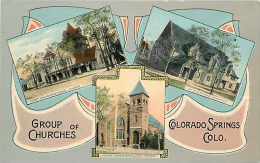 204029-Colorado, Colorado Springs, Group Of Churches, Multi-View, Card No A-20314 - Colorado Springs