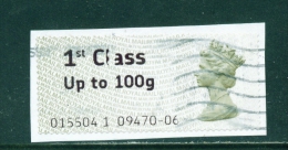 GREAT BRITAIN  -  2008  Post And Go  1st Class Up To 100g  Used On Piece As Scan - Post & Go (automatenmarken)