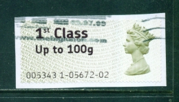 GREAT BRITAIN  -  2008  Post And Go  1st Class Up To 100g  Used On Piece As Scan - Post & Go (automaten)