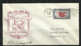 UNITED STATES STATI USA 2 JUL 1939 EXPERIMENTAL PICK-UP ROUTE RIDGWAY PENNSYLVANIA FIRST FLIGHT FDC COVER - 1851-1940