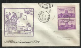 UNITED STATES STATI USA 12 NOV 1940 GALLIPOLIS OHIO COMMEMORATES LA FAYETT'S VISIT AND FRENCH 500 FDC - 1851-1940