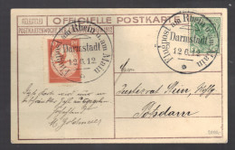 ALLEMAGNE 1912 Précurseur PA 10 Pf. Obl. S/CPA Illustrée Guillaume II (quelques Froissures) - Posta Aerea & Zeppelin