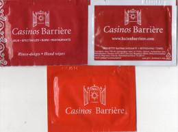 SERVIETTES RAFRAICHISSANTES/RINCE-DO IGTS   CASINOS BARRIERE  (lot De 3) - Other & Unclassified