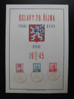 Czechoslowakia 1945 - Special Card Opava - Pragua - Brno - Old But In Excellent Condition! - Covers & Documents