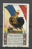 0535-VIÑETA PATRIOTICA CONTRA ALEMANIA . FRANCESA -ESPAÑOLA PRO PATRIA SIN DESFALLECER  HASTA LA VICTORIA  POR LA FRANCI - Militärmarken