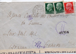 ITALIE LETTRE CENSUREE POUR LA SUISSE 1942 - Poststempel