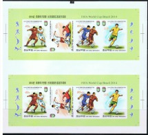 NORTH KOREA 2014 FIFA WORLD CUP BRAZIL PRINT SHEET IMPERFORATED - 2014 – Brasile