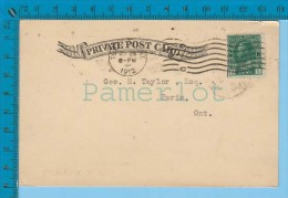 J.T. Melady Toronto  Postal Stationery  1912 ( Cover Toronto  With Flag Cancel "C" In The Flag )recto Verso - Covers & Documents