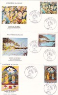 French Polynesia 1971 Paintings Set 5 FDCs - FDC