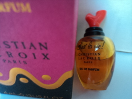 CHRISTIAN LACROIX " C´EST  LA VIE" MINI  EDP 4 ML  GRANDE BOITE + SOCLE  LIRE  ET VOIR !! - Miniaturas Mujer (en Caja)