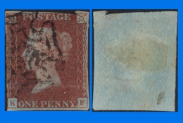 GB 1841-0037, QV 1d Red-Brown K-F Letters SG8, Used MC (Spacefiller) - Usados