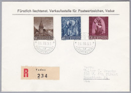 Liechtenstein 1957-XII-16 Vaduz R-Brief Nach Boyertown PA USA - Briefe U. Dokumente