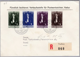 Liechtenstein 1956-VIII-21 Vaduz R-Brief Nach Basel - Briefe U. Dokumente