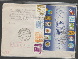 O) 1985 BRAZIL, FIFA, 80 YEARS, LOGOS OF WORLD CHAMPIONSHIPS, COVER TO UNITED STATES, XF - Luftpost