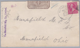 USA 1898-3-4 MARSCHALL Ill. Brief Nach Mansfield Mit Offizielle Siegel Marke - Briefe U. Dokumente